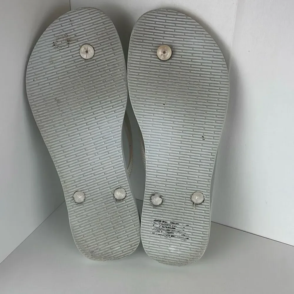 Havaianas Slim Flip Flop Sandals Pearl White 7/8 - Picture 6 of 7